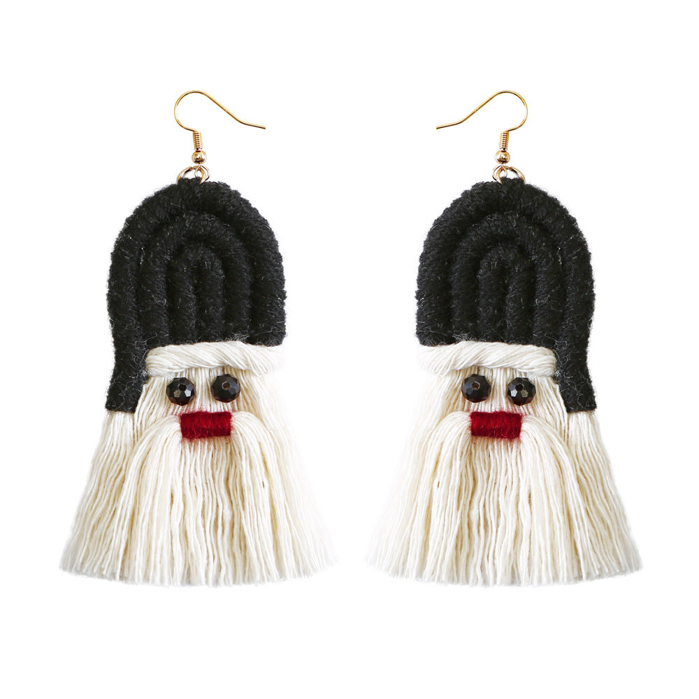Wholesale Christmas Cartoon Bohemian Tassel Braided Handmade Earrings